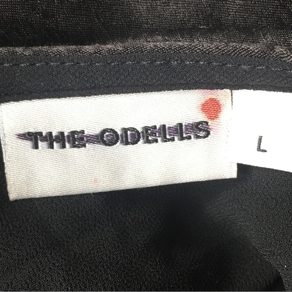 THE ODELLS Flounce Dress Licorice Black Size large - Picture 8 of 9